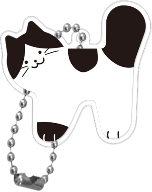 코쿼드 9C9C 아크릴 키링 애니멀 9C, 16.얼룩이, 1개