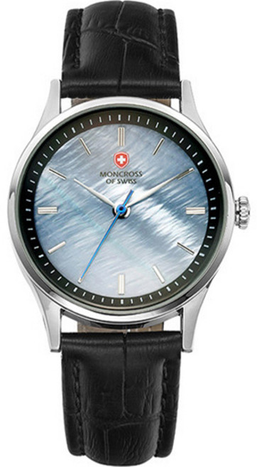 MONCROSS SWITZERLAND 女款珍珠母貝錶盤皮革腕錶 31mm MS1730