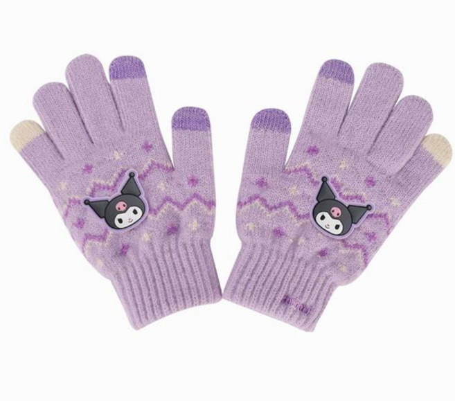 윙하우스 산리오 쿠로미 스마트 터치 장갑 아동 여아 스마트폰 니트 손가락장갑