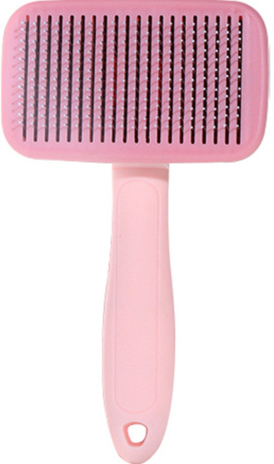 다연경 반려동물 원터치 사각 브러쉬 빗, 핑크(BI022), 1개