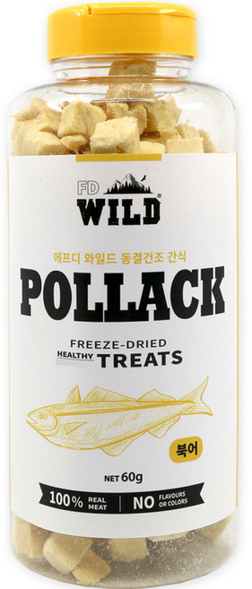 에프디와일드 동결건조 트릿간식 통형, 북어, 60g, 1개