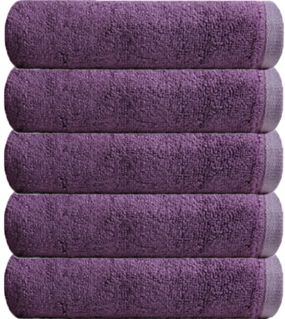 송월타월 크루아상 뱀부 타월 180g 뱀부얀, 퍼플, 5개