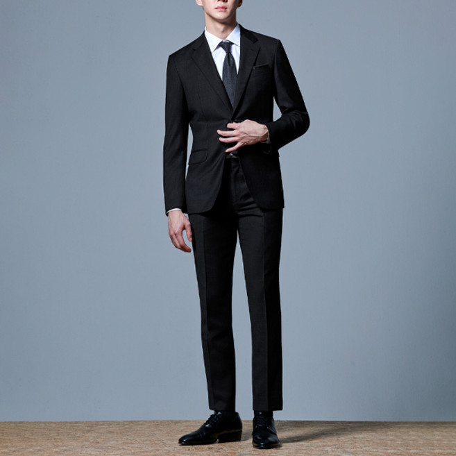 맨잇슈트 남성용 솔리드 포멀핏 베이직 정장 상하의 세트