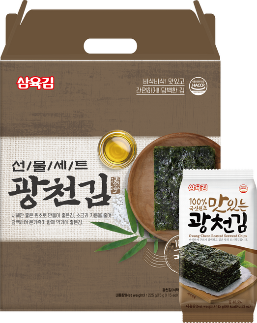 삼육김 광천김 선물세트 5호 15g 15p, 225g, 1개