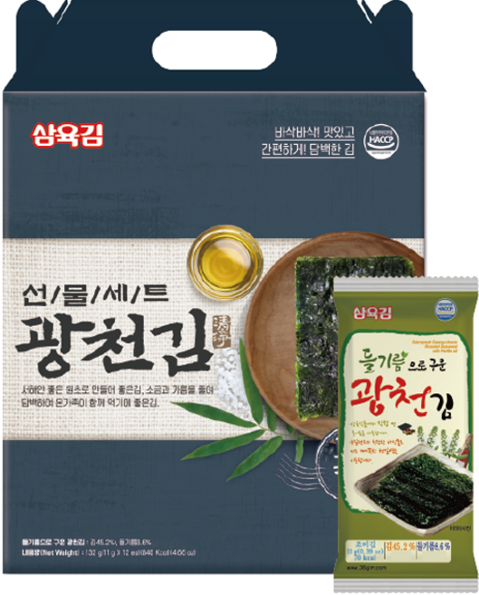 삼육김 광천김 선물세트 3호 12p, 132g, 1개