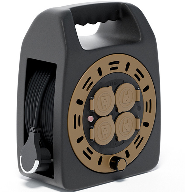 러그 케이블릴선 캡형 4구 LUG-G15MP, 20m, 블랙, 1개