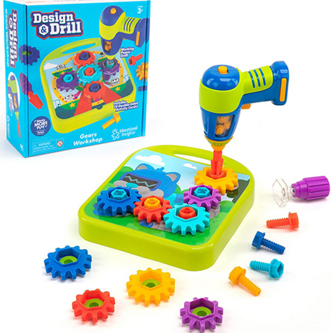 러닝리소스 디자인 드릴 기어 워크샵 공구놀이 EDI4104, 혼합색상, 1개