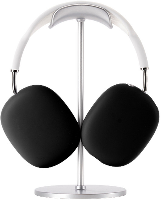 누아트 에어팟맥스 프리미엄 헤드폰 실리콘 케이스, 블랙, 1개