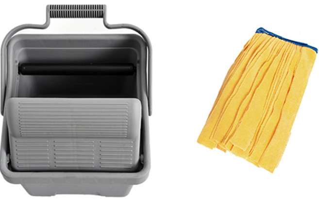 크린메이트 슬라이딩 짤순이 소형 + 경편마포 걸레 노랑 세트, 1세트