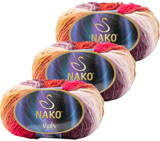 NAKO Vals漸層色針織線, #86040, 3捆
