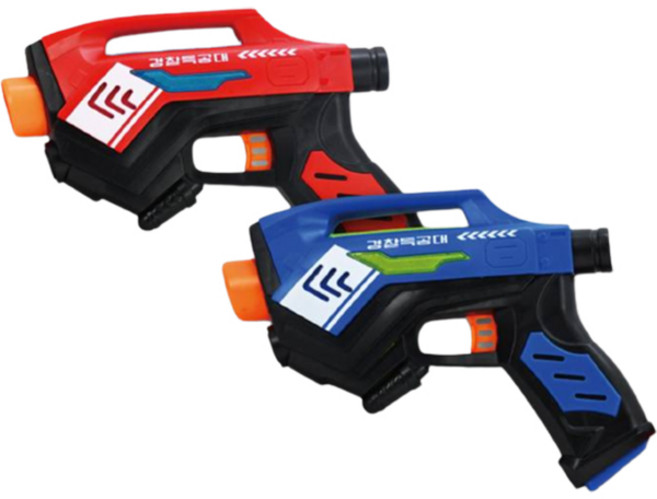 토이앤토이 경찰 특공대 레이저건 장난감 세트, 레드 + 블루, 1개