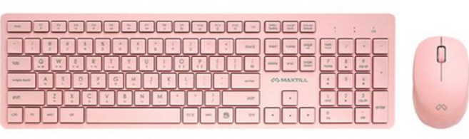 맥스틸 무선 슬림 키보드 + 마우스 세트, 일반형, MOST MK200, 핑크