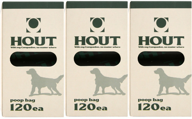 하웃 강아지 배변봉투 풉백, 블랙, 120개입, 3개