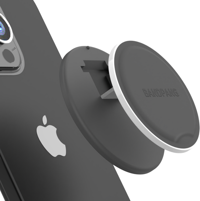 밴드팡 매직M 맥세이프 스탠드 스마트톡, PU 블랙, 1개