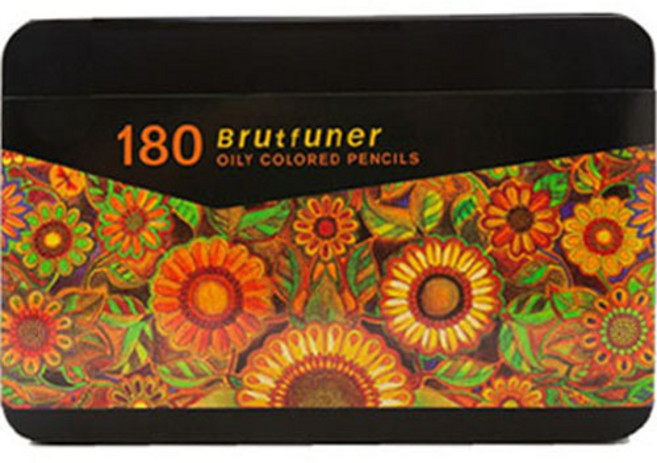 Brutfuner 高級型第3代油性色鉛筆鐵盒, 180色, 1個