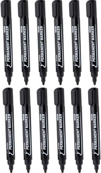 마이펜 유성매직, BLACK, 12개