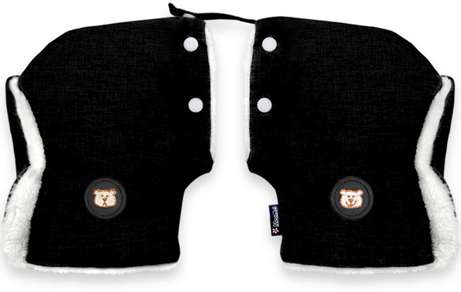 마니또 어린이 안전 킥보드 자전거 멜란지 자수 핸드머프, 테디베어 블랙, 1개