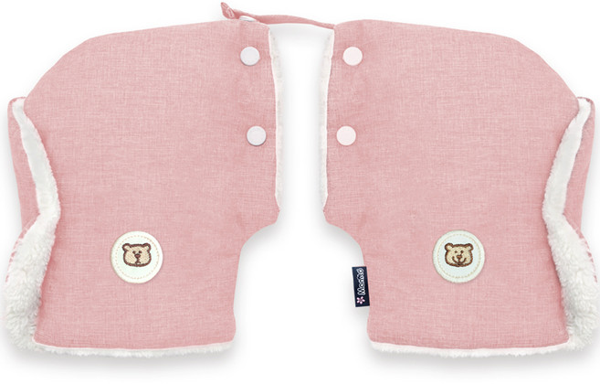 마니또 어린이 안전 킥보드 자전거 멜란지 자수 핸드머프, 테디베어 인디핑크, 1개