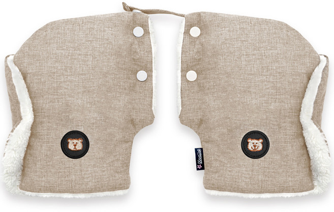 마니또 어린이 안전 킥보드 자전거 멜란지 자수 핸드머프, 테디베어 베이지, 1개