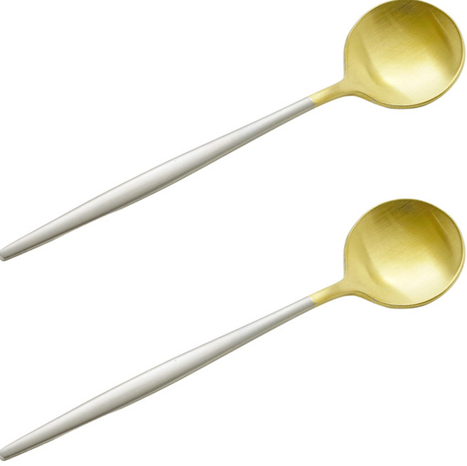 테이블아트 국산 아벨라 무광투톤 티스푼, 혼합색상, 2개