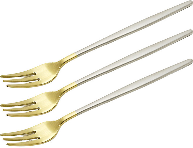 테이블아트 국산 아벨라 무광투톤 티포크, 혼합색상, 3개