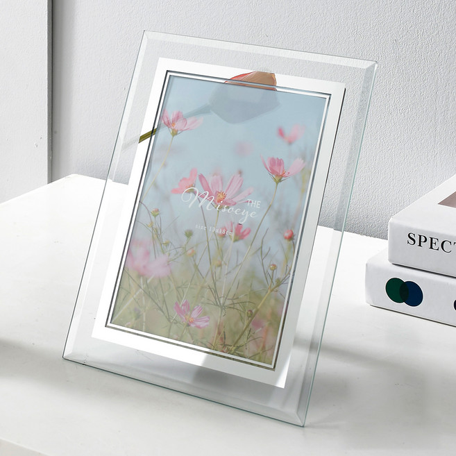 온맘컴퍼니 크리스탈 라인 유리액자 3R, 투명, 1개