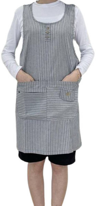 데코나인 스트라이프 앞치마, 그레이, 1개