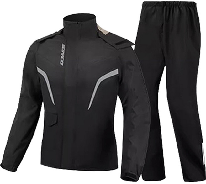 스코이코 레인슈트 상하의 세트 RC10, 블랙