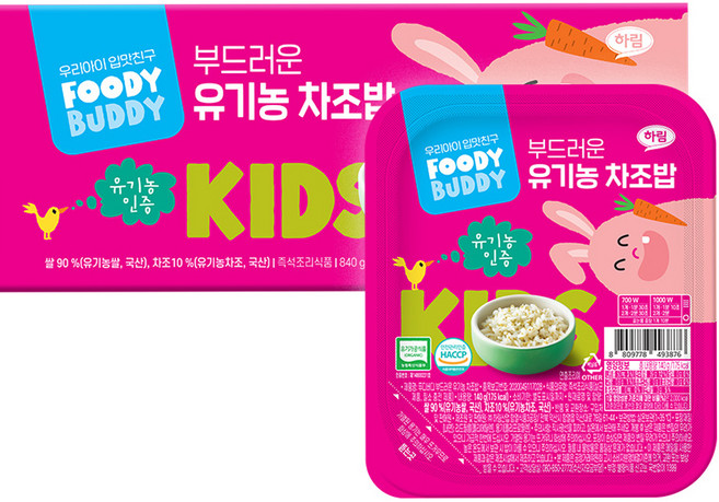 푸디버디 부드러운 유기농 차조밥, 140g, 6개