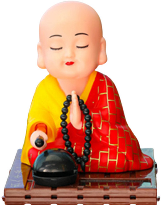 어반카 사미 태양열 동자승 차량용 피규어, 레드, 1개