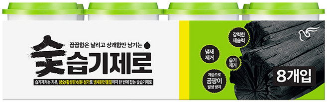 피죤 숯 습기제로 제습제 본품, 300g, 8개