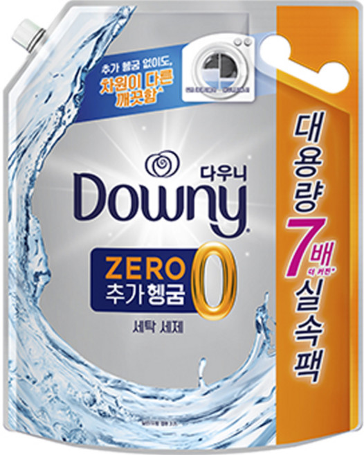 다우니 추가헹굼 제로 프리미엄 세탁세제 액체형 리필, 3.2L, 1개