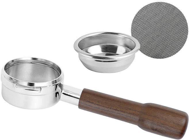 KALDIN La Marzocco 無底咖啡手柄 58mm + 分水網濾片 58mm 套組, 胡桃木色, 1套