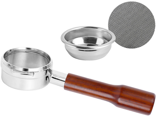 KALDIN La Marzocco 無底咖啡手柄 58mm + 分水網濾片 58mm 套組, 玫瑰木, 1套