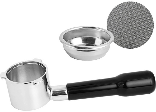 KALDIN De'Longhi La Specialista 無底咖啡手柄 51mm + 粉餅分水網 51mm 套組, 黑色, 1套