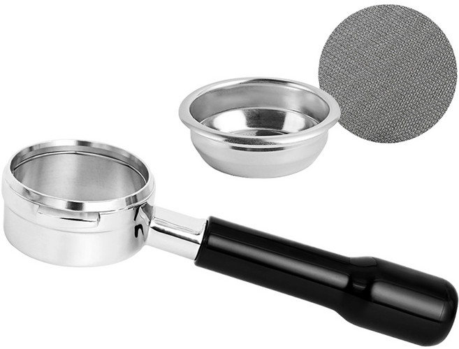 KALDIN La Marzocco 無底咖啡手柄 58mm + 分水網濾片 58mm 套組, 黑色, 1套