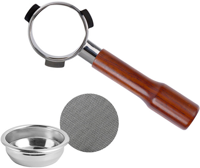 KALDIN Breville 無底咖啡手柄 54mm + 分水網 53 / 54mm 套組, 玫瑰木, 1套