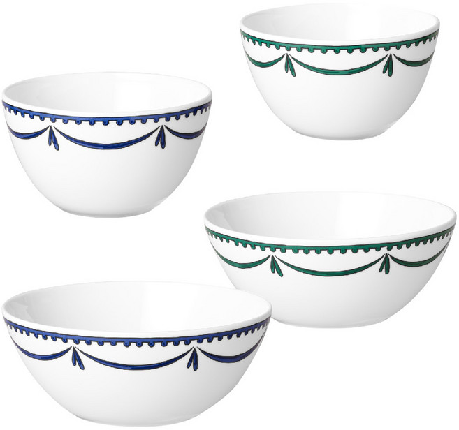 한국도자기 포지타노 라이스볼 세트, 혼합색상, 공기 2p + 대접 2p, 1세트