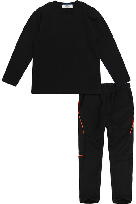 유라비 아동용 무지 긴팔 트레이닝 팬츠 상하의 세트