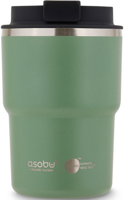 아소부 세라믹 코팅 이중 진공 스텐 퓨라믹 커피익스프레스 텀블러, 바질그린, 360ml, 1개