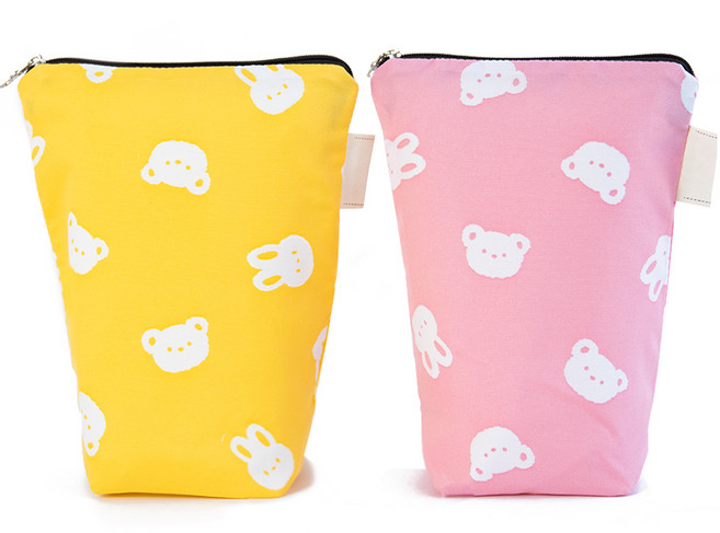 세맘스 버니베어 양치컵 파우치 2종 세트, 핑크 + 옐로우