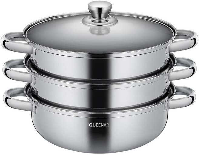 퀸나 반디엠파이어 IH 인덕션 스텐 찜기 3단, 28cm, 1개