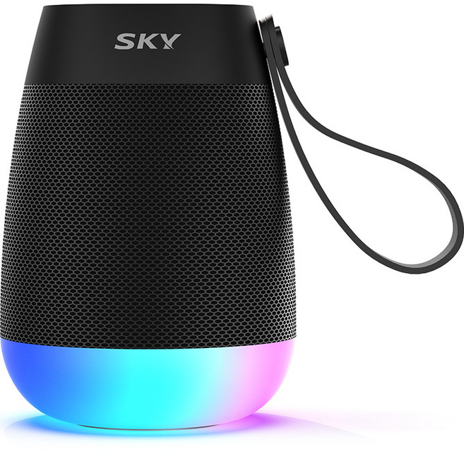 SKY 붐 네온 N1 5W LED 블루투스 5.3 스피커, SKY-BN1, 블랙