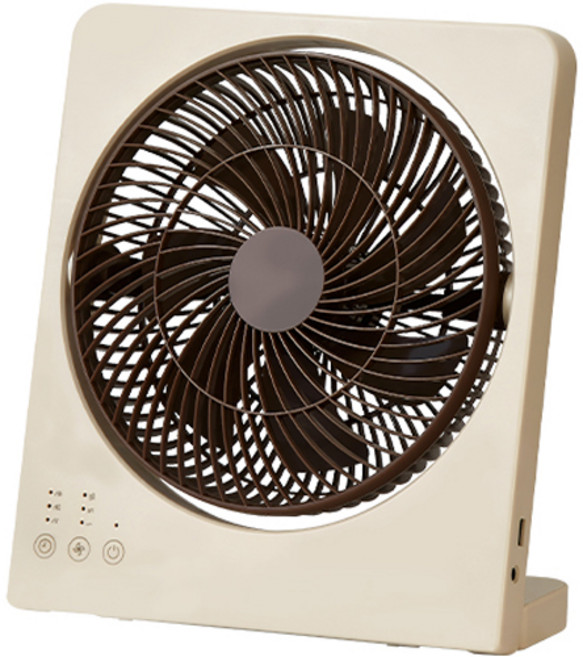 르젠 무선 스퀘어팬 선풍기, LZEF-EMB10, 베이지 + 브라운