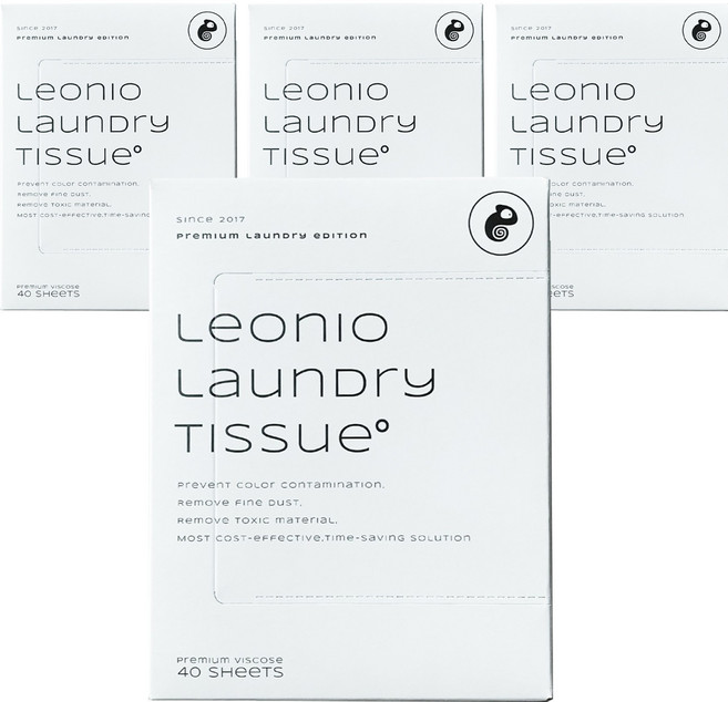 레오니오 이염방지 세탁티슈 40p, 화이트, 4개