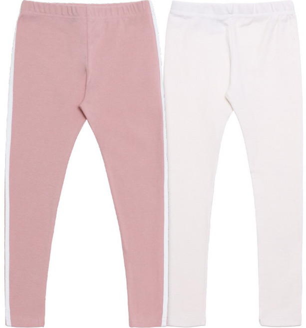 유라비 아동용 라인 기모 레깅스 + 무지 레깅스 세트