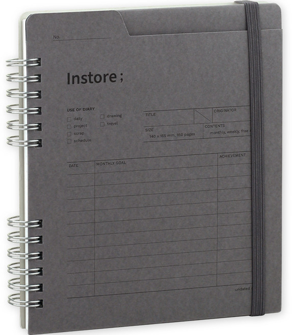 대시앤도트 인스토어 6개월 만년 다이어리, 04 딥 그레이, 1개