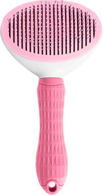 마이티펫 반려동물 원터치 털제거 마사지 브러쉬, 핑크, 1개