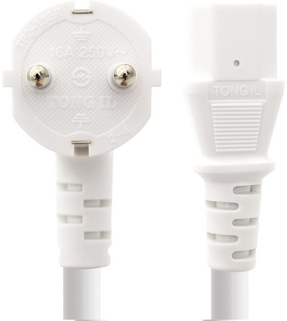 솔탑 국산 고용량 AC코드 16A 파워케이블 220V 화이트 SOLTOP-1416, 1개, 2m