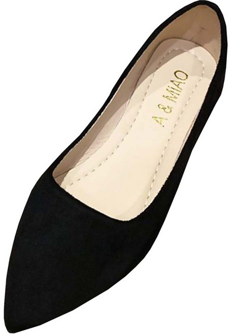 여성용 포인티드 스웨이드 플랫슈즈 TT230201